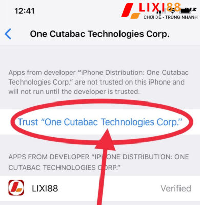 Tải Lixi88 iOS - Hướng dẫn cách tải ứng dụng game bài nhanh chóng 11 chon-trust-‘one-cutabac-technologies-corp”