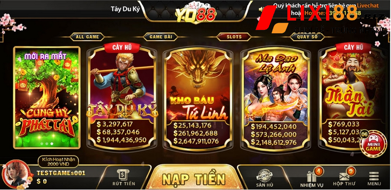 Yo88 - Game bài đổi thưởng xanh chín, nổ thưởng cực chất 6 Trải nghiệm slot game hấp dẫn tại Yo88