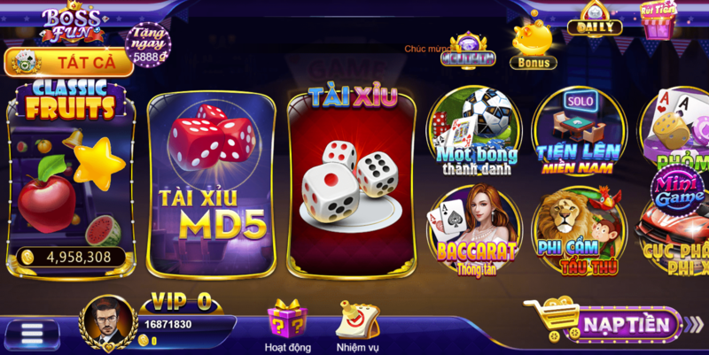 Bossfun - Cổng game bài thế mới được yêu thích nhất hiện nay 2 Cổng game bossfun có thiết kế giao diện cực chất và độc đáo