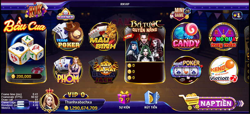 Rikvip - Cổng game cá cược đổi thưởng uy tín số 1 Việt Nam 4 Cổng game rikvip sở hữu kho game lên tới hàng trăm