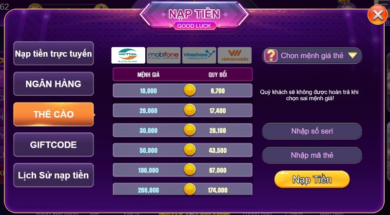 Vb777 - Cổng game bài đổi thưởng uy tín chào làng game Việt 4 Giao dịch tại vb777 nhanh chóng và nhiều phương thức thanh toán