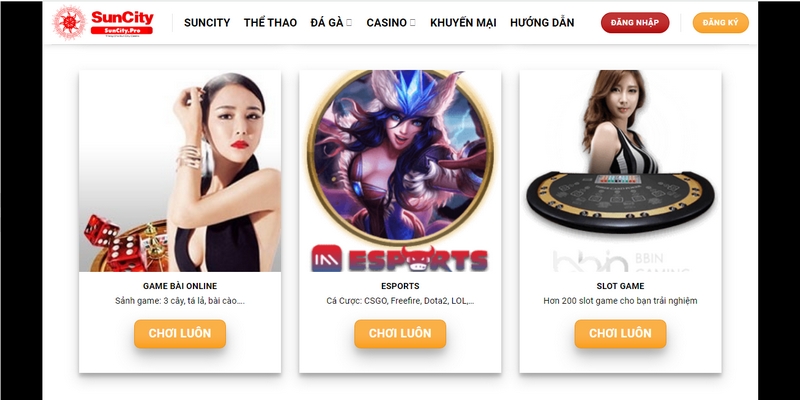 Suncity - Mang đến trải nghiệm tuyệt vời cho mọi game thủ 3 Giao diện game Suncity được thiết kế thân thiện với người chơi
