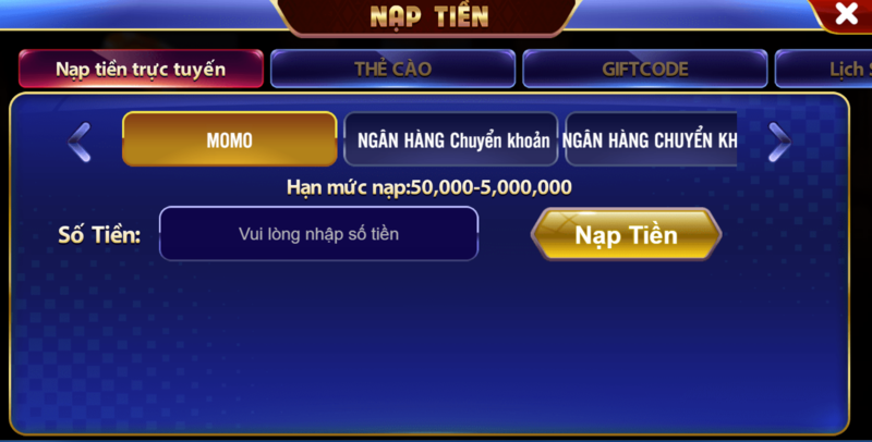 Bossfun - Cổng game bài thế mới được yêu thích nhất hiện nay 4 Hướng dẫn nạp tiền tại cổng game đổi thưởng bossfun cực an toàn
