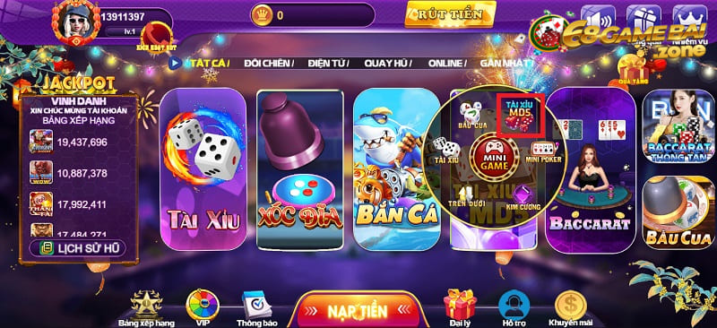 68 game bài - Cổng game bài đổi thưởng uy tín nhất Việt Nam 4 Sảnh mini game luôn thu hút cược thủ 68 game bài